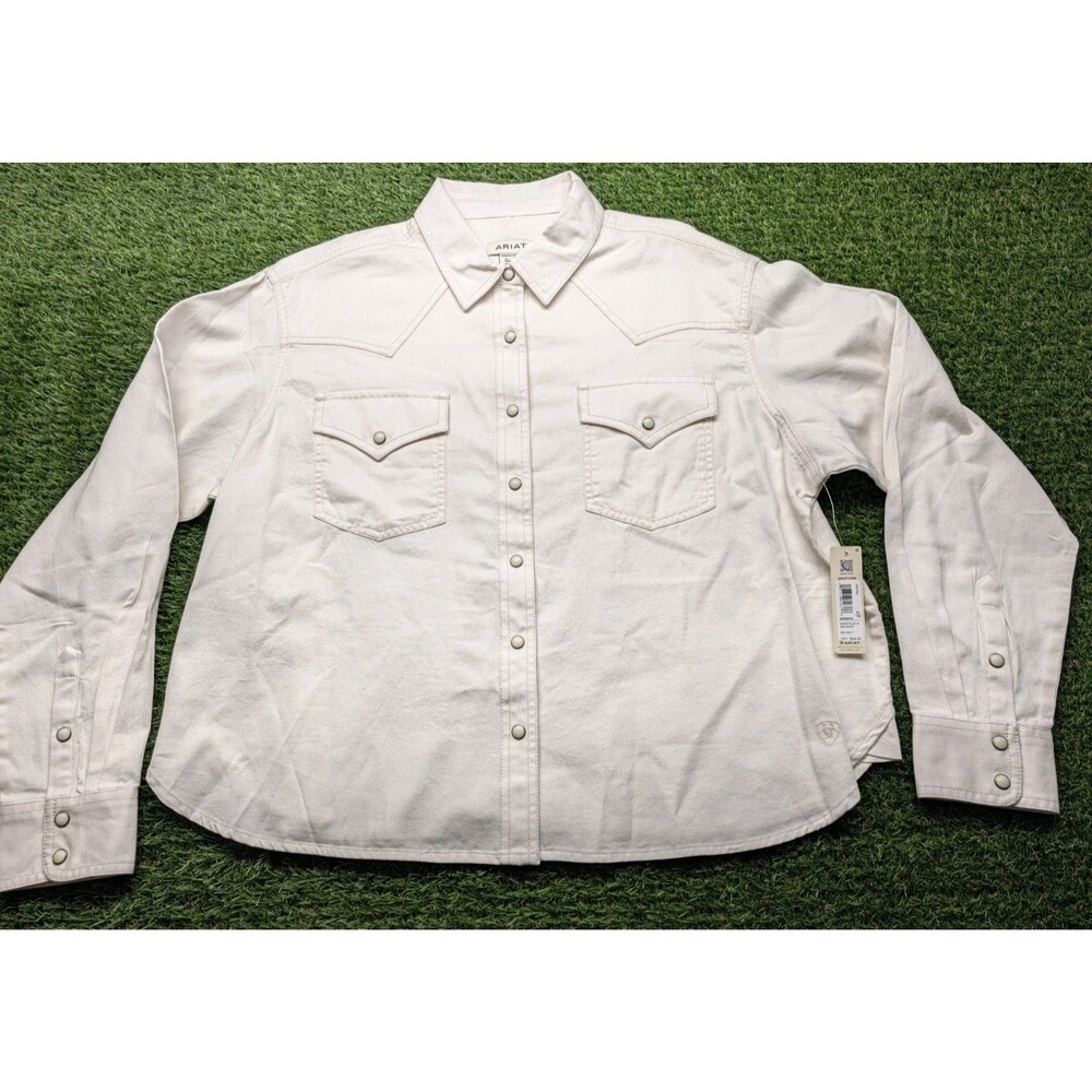 New Ariat Asheville Snap Shirt Sea Salt Size XL Retail $64.95